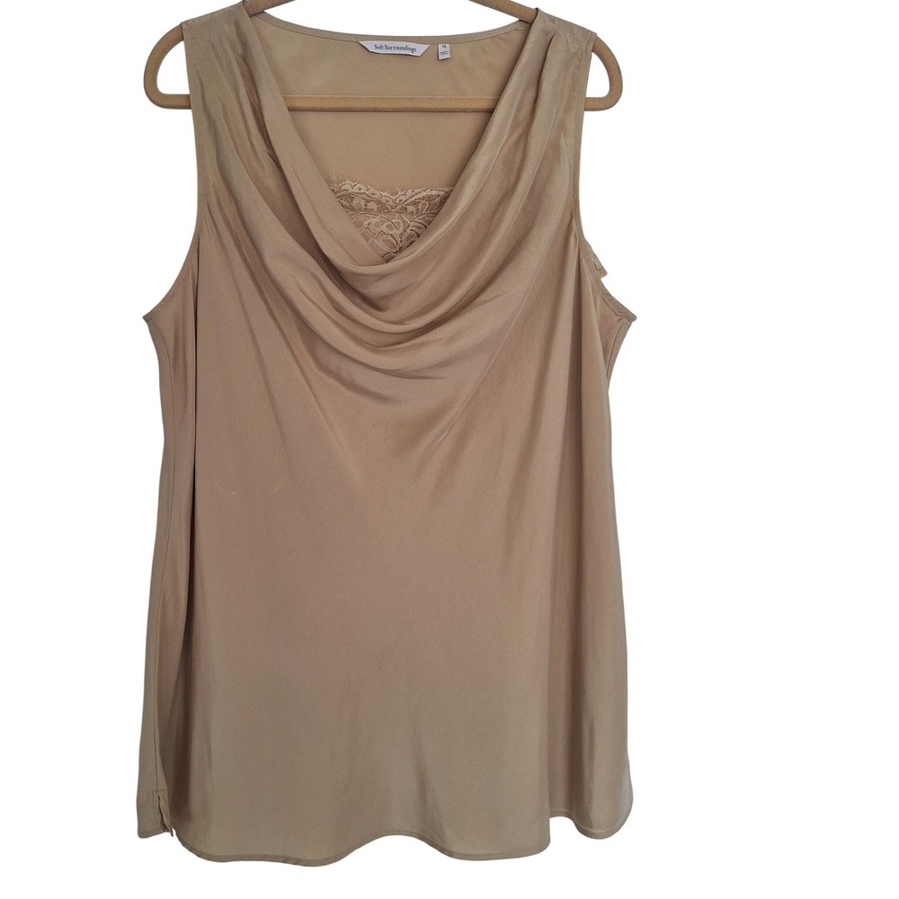 Soft‎ Surroundings 100% Silk Blouse Top size 1X